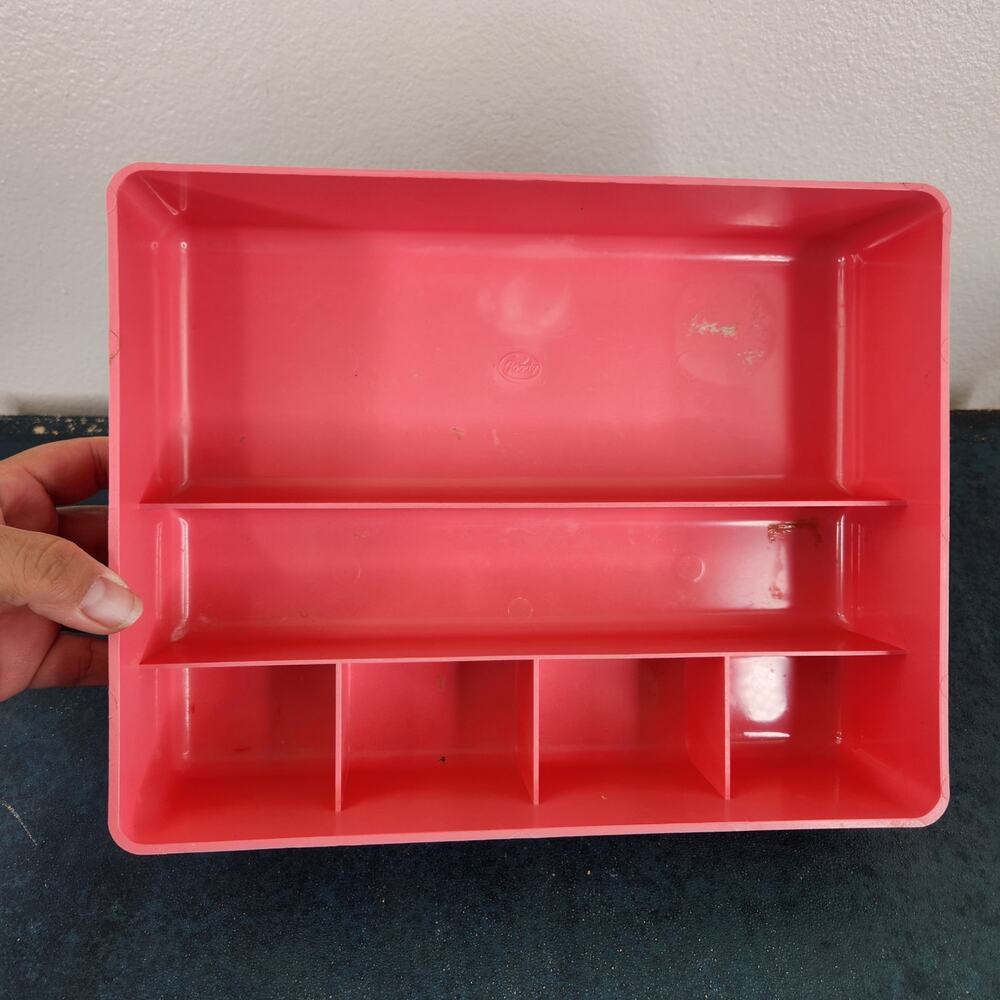 VTG Goody Pink Retro Cosmetic Caddy Make-up Organizer Vanity Drawer Accessory